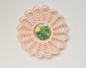 Miniature Rattan Mirror, Pink, Dollhouse, 1 12 Scale, Modern Miniatures