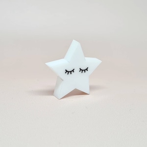 Dollhouse Miniature Star, Sleepy Eyes, 1:12 Scale, Dollhouse Accessories, Modern Miniatures, Gift for Kids, Girls Gift