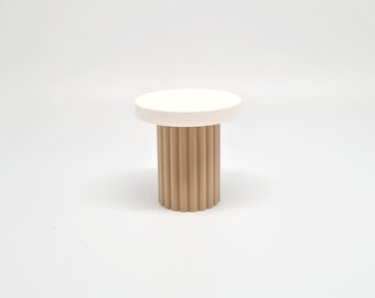 Dollhouse Side Table, Ribbed, 1:12 Scale, Modern Miniatures, Dollhouse Furniture, Gift for Kids, Girls Gift