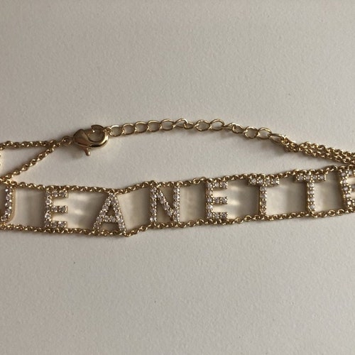 Sparkle Name Choker Name Bracelet Name 