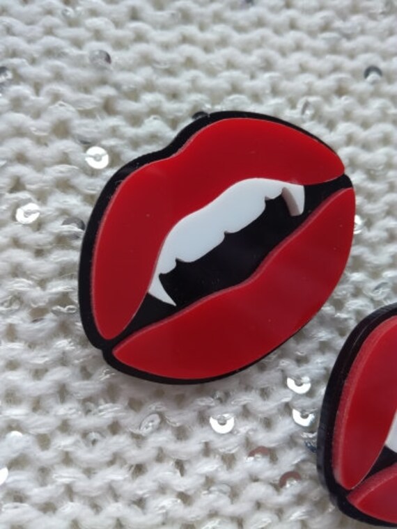 Vampir Mund Ohrstecker Lippe Ohrringe Vampirzahne Festival Etsy
