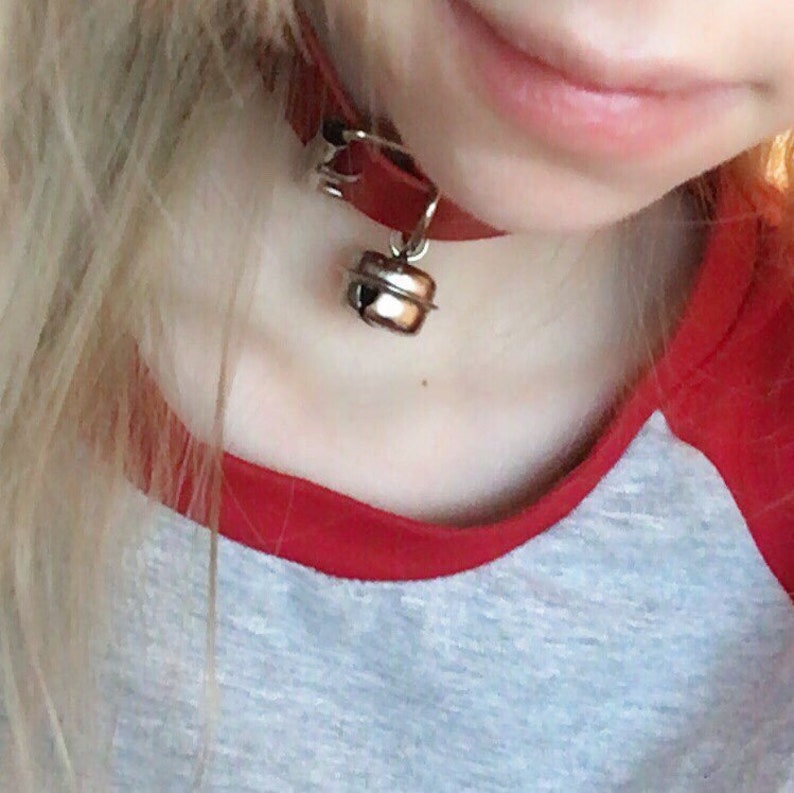 Belt Buckle Choker With Bell Bell Choker Bell Collar Etsy