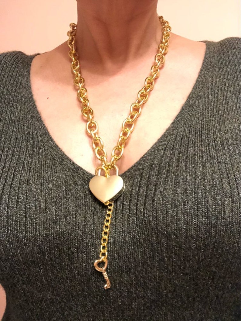 Heart Locket Choker Padlock Necklace Locket Choker Heart Etsy