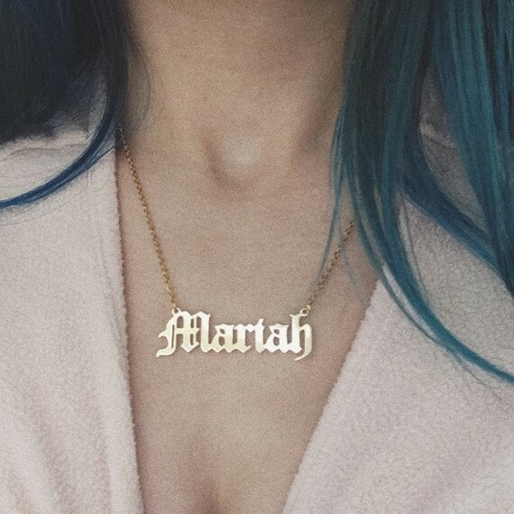 Old English Custom Name Necklace Name 