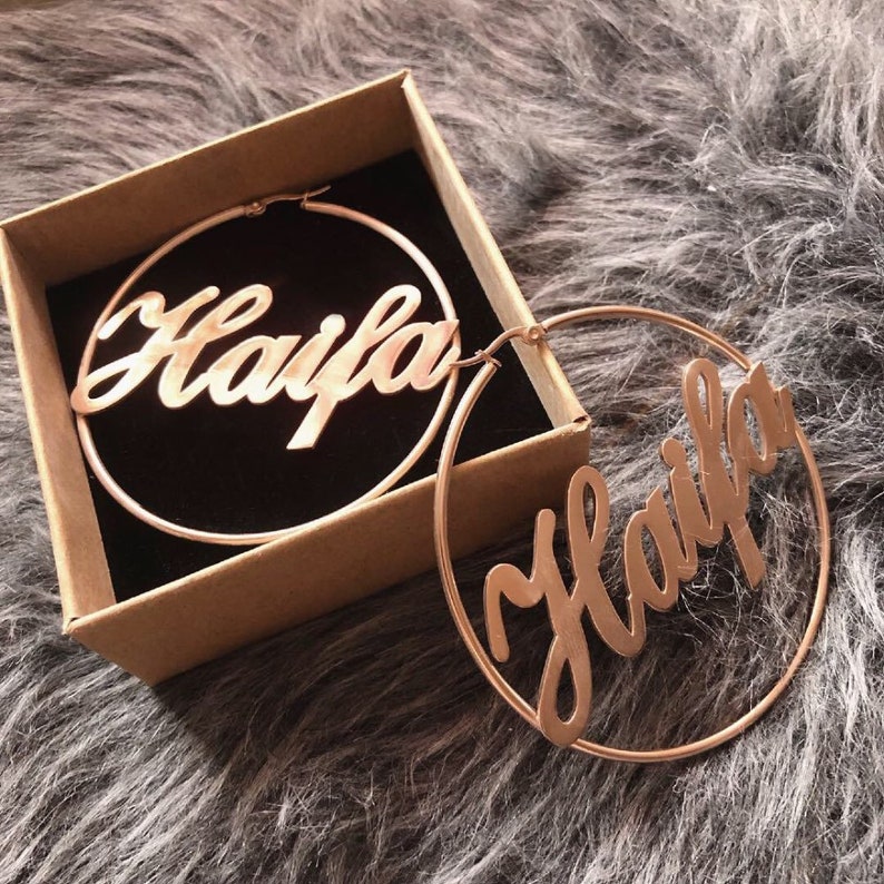 Custom Earrings name earrings name earrings hoop custom Etsy