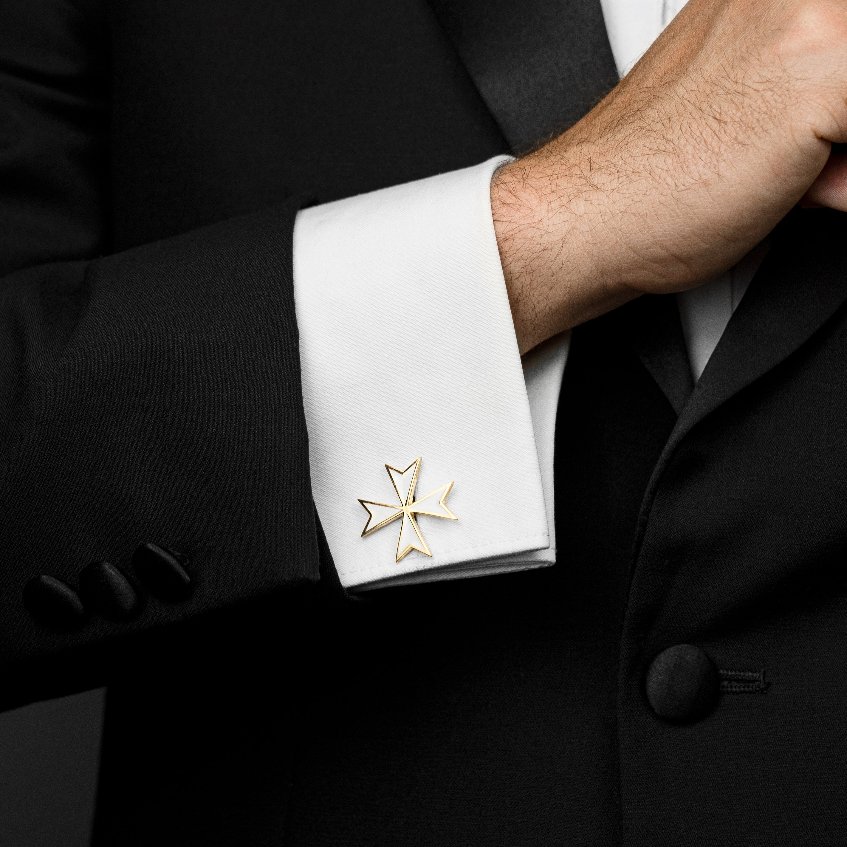 Maltese Cufflinks / Malta Cross / White Enamel Cross / Tuxedo Etsy