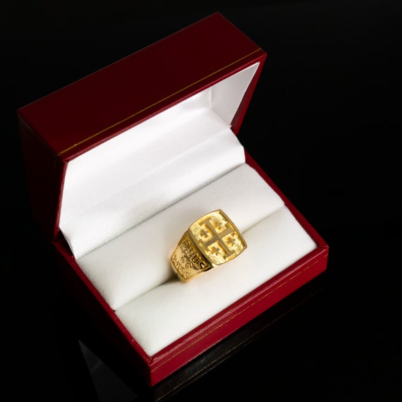 Jerusalem Cross Ring• 24k Gold Vermeil!