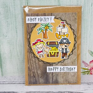 Handmade pirate birthday card | treasure birthday card | pirate card