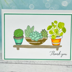 Plant lovers thank you card | hand stamped card