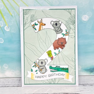 Handmade Aussie second birthday card | down under