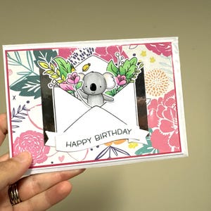 Handmade koala birthday | happy birthday card | Australian themed card