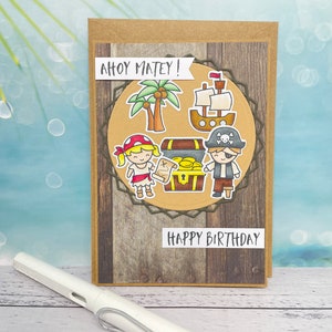 Handmade pirate birthday card | treasure birthday card | pirate card