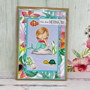 Mermaid Birthday Card with mermaid | sweet birthday card | special Card for daughter