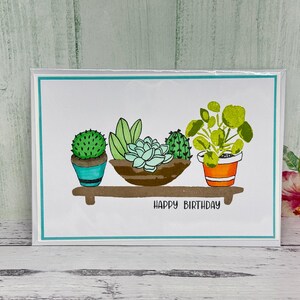 Plant lovers thank you card | hand stamped card