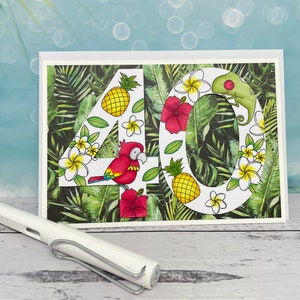 Handmade large number birthday card | 40th birthday card