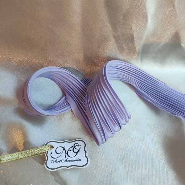 Silk Shibori Ribbon C61, Shibori Ribbon, Natural Silk, Non-toxic paint, shibori jewelry making, Jewelry making and beading, purple silk