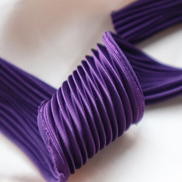 Silk Shibori Ribbon N7, Shibori Ribbon, Natural Silk, Non-toxic paint, shibori jewelry making, Jewelry making and beading, Deep purple silk