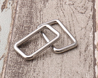 Silver Zinc Alloy Rectangle Rings 1 5/8"(40mm ) Metal Square Ring for Purse Bag Sac Sac Sac à main Ceinture Webbing-4pcs