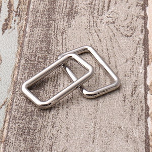 Silver Zinc Alloy Rectangle Rings 1 5/8&quot;(40mm ) Metal Square Ring for Purse Bag Handbag Belt Webbing－4pcs