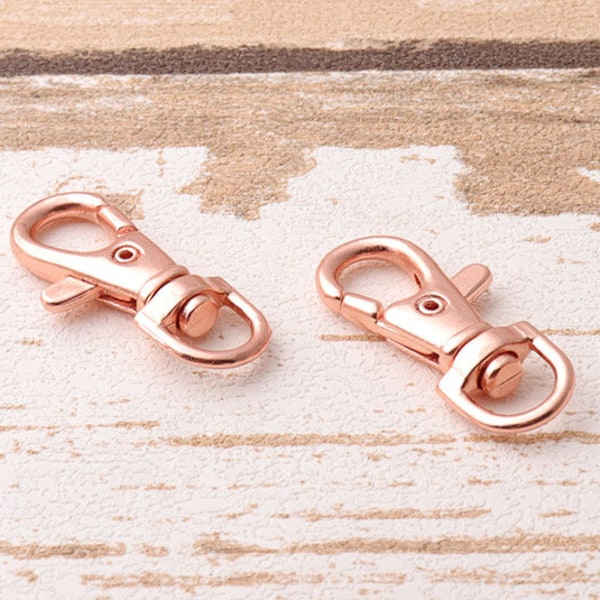 15 pcs 38*12 mm Rose Gold Swivel Snap Hook Swivel claw clips Metal Lanyard Hook Lobster Clasps for Bag,Tote,Purse,Handbag