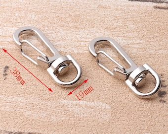 10pcs 38x19mm Silber Metall Schwenk schnappen Haken Lanyard Haken Hummer Verschluss Clips Leder Strap Haken