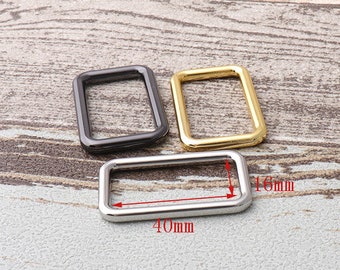 4個 マルチカラー 長方形リング 40*16 mm 長方形バックル ストラップ スクエアリング 財布 ハンドバッグ レザークラフト ハードウェア