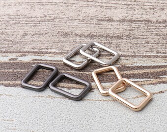 6piezas Mini metal rectángulo anillo, anillo de hebilla rectangular de alta calidad para el hardware del monedero de la correa del lazo de la bolsa