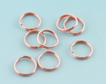 100pcs 12mm Mini Key Ring Rose Gold O ring Large Key Fob Ring Metal Split Ring for Key Chain Wholesale Key Ring Findings