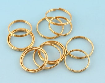 100pcs 12/16mm Mini Key Ring Gold O ring Jump Ring Key Fob Ring Metal Split Ring for Key Chain Wholesale Key Ring Findings