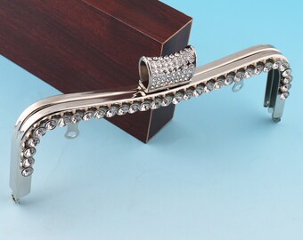 5.5cm Diamond Purse Frame Bow Clutch Clasp Arched Purse Frame Handbag Charming Jewelry Frame Silver Bag Frame 16