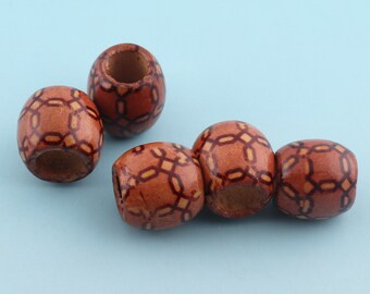 Wooden Beads  50pcs 13mm Wooden Round Beads with hole Boho buttons Stopper Buffle coat buttons Cord Toggle Lock