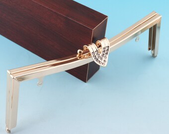 5.5cm Diamond Purse Frame Bow Clutch Clasp Arched Purse Frame Handbag Charming Jewelry Frame Silver Bag Frame 16