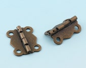 Antique Bronze Hinges 20pcs 32 26mm Cabinet Hinges Box Hinges Mini Hinges Decorative Hinges Wood box Hinges Box hardware