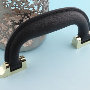 Box Handle Plastic Handle 5" Black &  gold Suitcase Handle  Arched Trunk Handle  Hardware Leatherware Craft