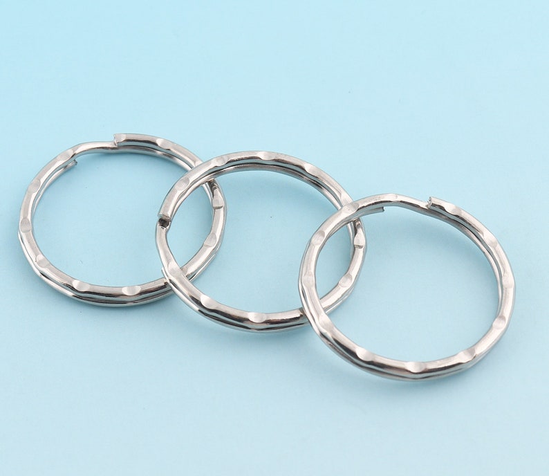Silver Key Ring O Ring Large Key Fob Ring 15pcs 32mm Metal Split Ring for Key Chain Wholesale Key Ring Findings
