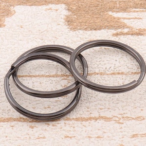 20pcs 25mm Gunmetal Key Ring Jump Ring O Ring Large Key Fob Ring Metal Split Ring for Key Chain Wholesale Key Ring Findings