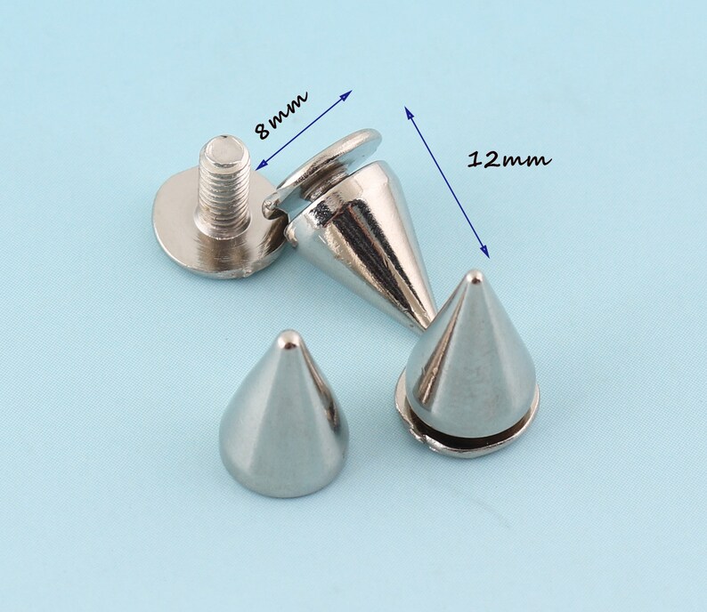 Silver Screw Rivets 6sets 8*12mm Metal Button Screwback Studs Screw Studs for Bag Belt Leather Craft Hardware Accessories
