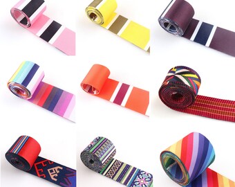 Rainbow Webbing Ribbon 2inch Soft Webbing Strap Bag Strap Stripe Webbing Leash Webbing belt Purse Strap Canvas