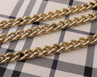 8mm Wide Light Gold Bag Chain Metal Purse Chain Shoulder Sac à main Strap Chain Chain Replacement Link Handle Bag Hardware
