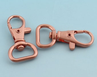 Matte Rose gold Swivel Clasp 40*20mm Lobster Clasp Push Gate Snap Hook  Spring hook Metal Lanyard Hook Purse Notions