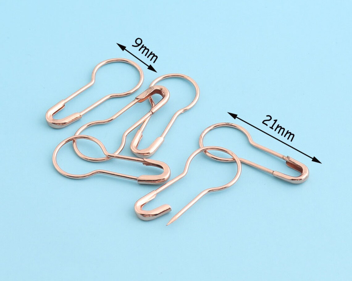 Rose Gold Safety Pins 100pcs 219mm Mini Bulb Safety Pins Gold Etsy