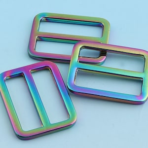 Alliage de zinc Buckle 4pcs 25mm Rainbow Release Belt Buckle Tri Bar Buckles Strap Buckle Adjuster Slideener Sac Handware