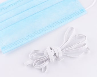 100yards weiß/schwarz elastische Band 3mm (1/8") 6mm (1/4") elastische Schnur flache elastische Schnur für Maske/Garment Spool Nylon elastische Bänder Nähen