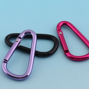 Carabiner Carabiner 1 7/8inch Black/Pinkish Purple  Keychain Engraved Keychain Cool Keychain Aluminum Carabiner-6pcs