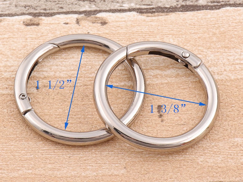 Silver O ring Spring Hook Push Gate Snap Hook Key Chain Metal Clasp for Leather and Fabric Clasp Size with 32mm35mm