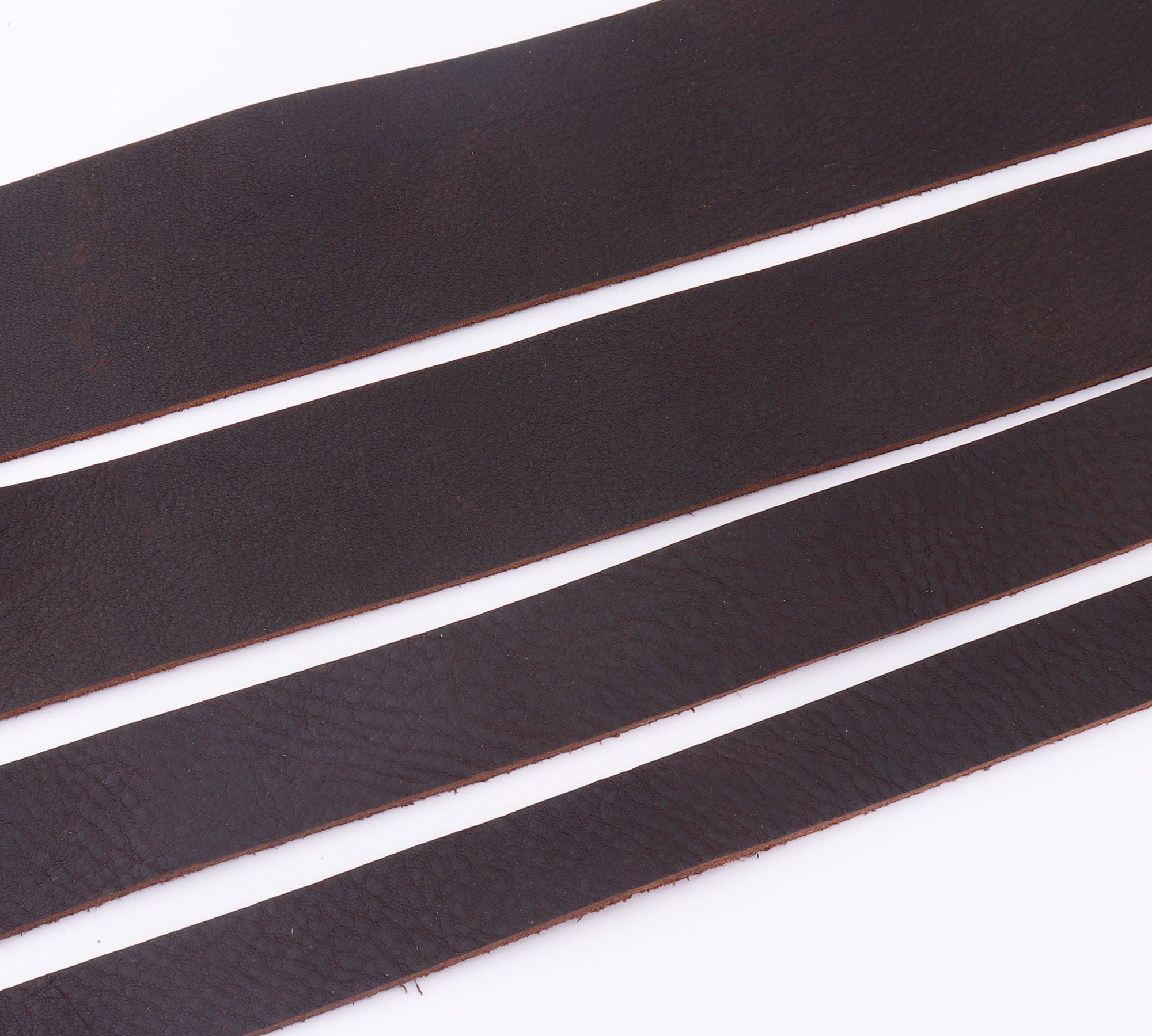 Natural Leather Strips 2050 Mmw Dark Brown Cowhide Leather Etsy