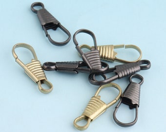 Lanyard Hook Clips 100pcs 24mm Gunmetal Tone Clasp for ID card Lanyard Clips Key Chain Hook Zipper pulls Lanyard Clasp