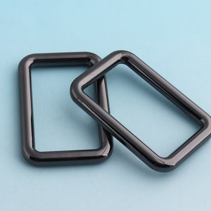 Anillos rectangulares Gunmetal 2-20 piezas 40 mm hebilla cuadrada bolso anillos cinturón hebilla correa rectangular anillo correa anillo bolso hebilla