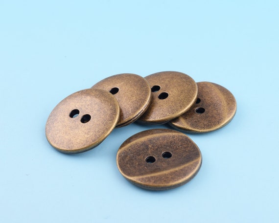 Metal Holes Buttons 5pcs 20mm Bronze Shirt Buttons Pants Buttons Shank  Buttons With Two Holes Coat Button Clothing Button 