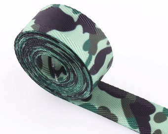 ARMY GREEN CAMOUFLAGE CAMO 1" 20mm WIDE ELASTIC WEBBING strapping strong. ARMY GREEN CAMOUFLAGE CAMO 1" 20mm WIDE ELASTIC WEBBING strapping strong.